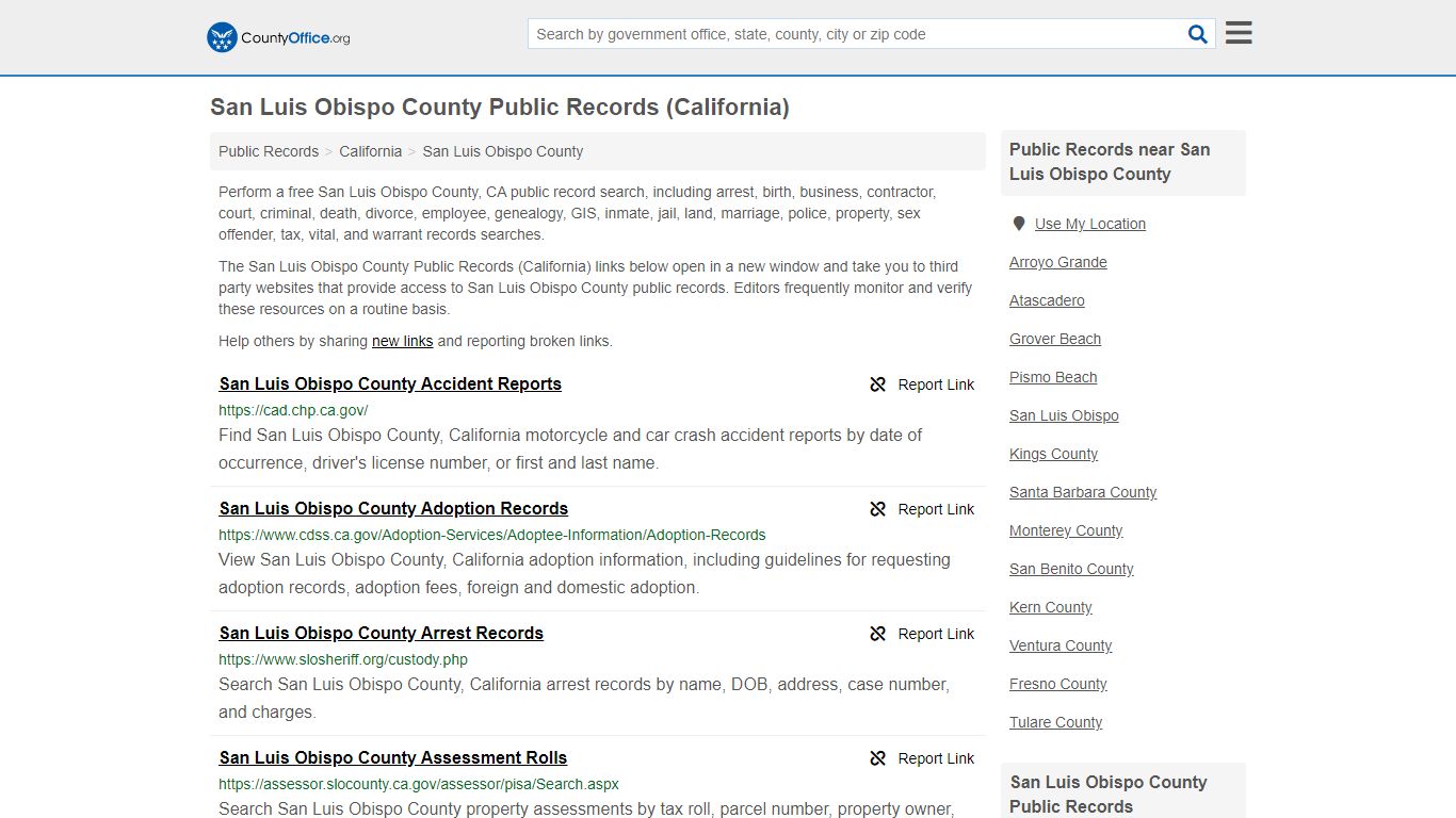 Public Records - San Luis Obispo County, CA (Business ...